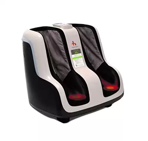 Human Touch Reflex SOL Foot & Calf Massager w/Heat, for Plantar Fasciitis Relief, Circulation + Shiatsu Deep Kneading & Vibration, Adjustable for Women & Men to Size 12