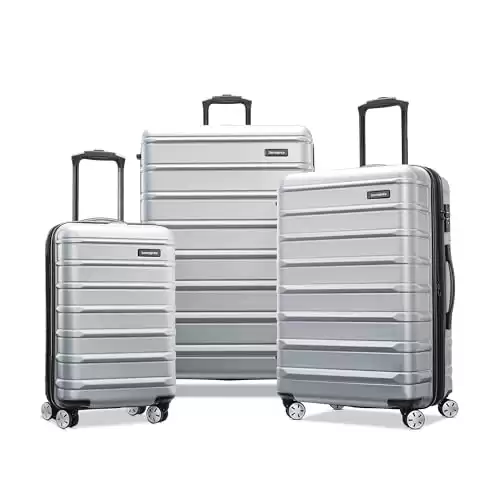 Samsonite Omni 2 Hardside Expandable Luggage with Spinner Wheels, 3-Piece Set (20/24/28), Arctic Silver