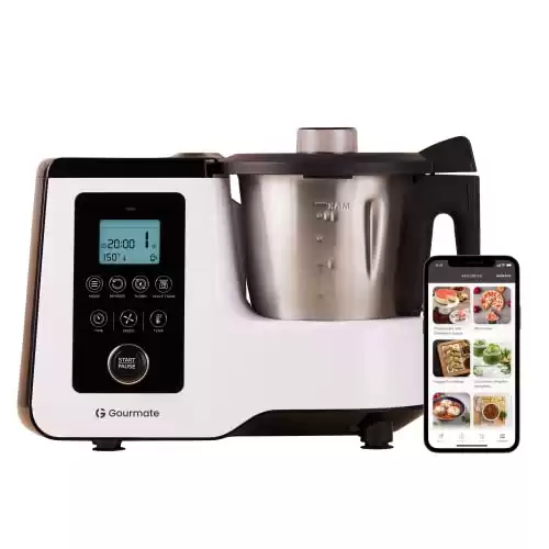 Gourmate Smart All-in-1 Multi-Cooker, 10+ Cooking Functions, Bluetooth App Connectivity, 2.3 QT, White