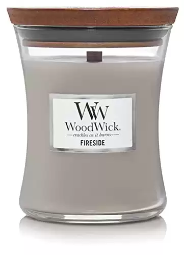 WoodWick Medium Hourglass Candle, Fireside - Premium Soy Blend Wax, Made in USA