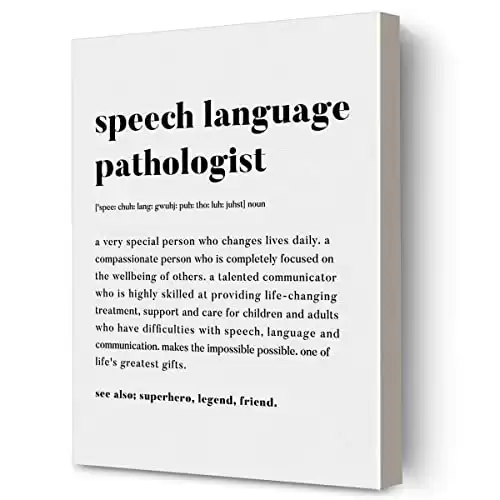 Speech Language Pathologist Definition Framed Canvas Office Wall Art, 12 x15in