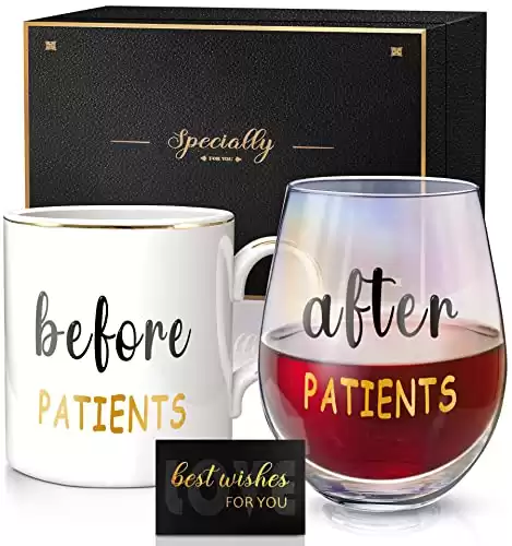 Before/After Patients Drink Set with 12oz Coffee Cup & 18oz Wine Glass