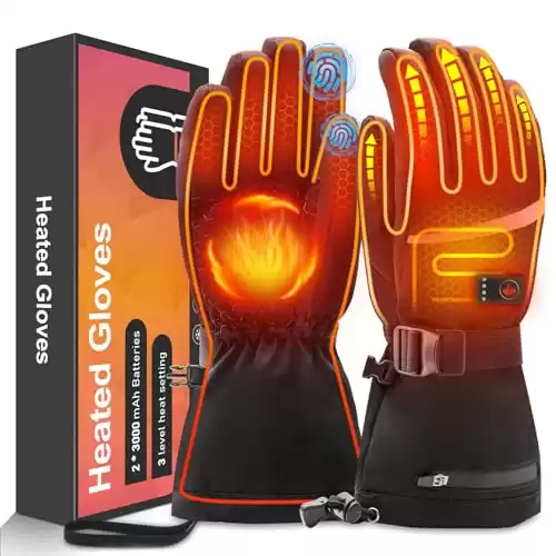 Unisex Heated Gloves with Rechargeable Battery, Touchscreen and Waterproof
