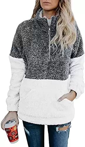 Women's Sherpa Pullover Quarter Zip Sweater
