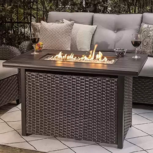 Outdoor 43-inch 50,000 BTU Propane Gas Fire Pit Table, Water-Proof Oxford Cover