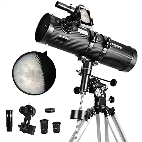 130EQ Newtonian Reflector Professional Telescope for Adults with Smartphone Adapter