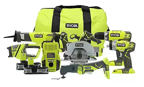 RYOBI Lithium-Ion Combo Set, Includes 6 Power Tools