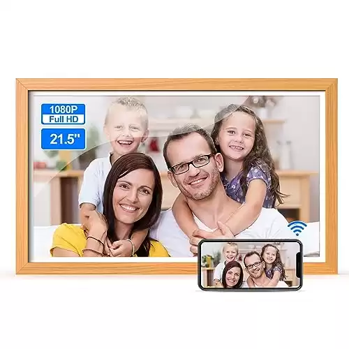 Wireless Digital Picture Frame with 21.5-Inch Digital Display, Share Photos via App or Email, Wall Mounted