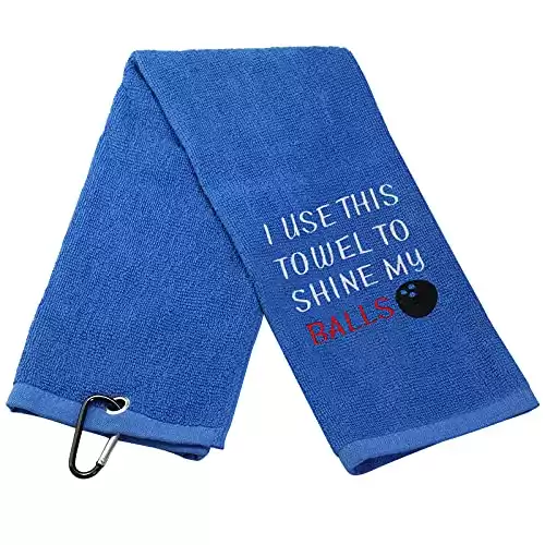 "I Use This Towel to Shine My Balls" Funny Bowling Towel
