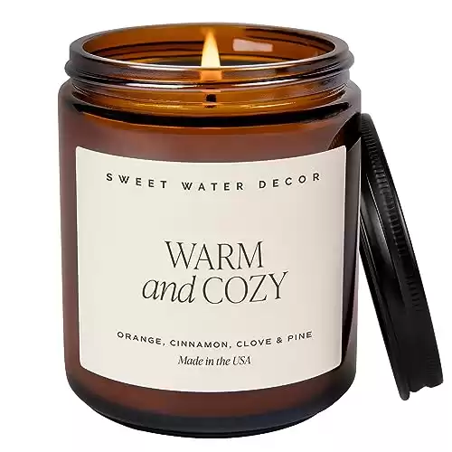 Warm and Cozy Soy Candle | Orange Peel, Cinnamon, Ginger and Clove Scented - Made in the USA