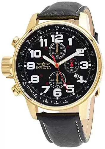 Invicta Men's I-Force Left-Handed Quartz Watch with Leather Strap