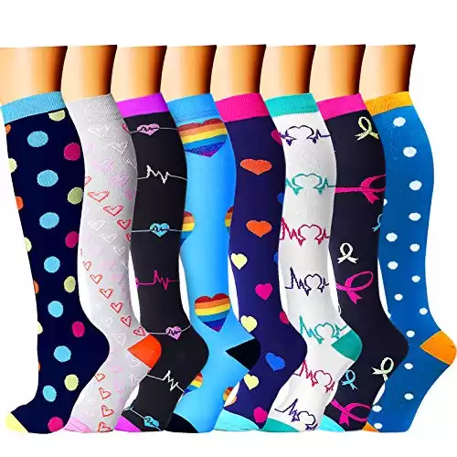 Compression Socks for Women & Men, 8 pairs