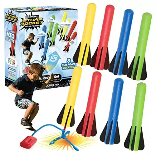 Stomp Rocket Jr Kids' Rocket Launcher (8 Glow Rockets)