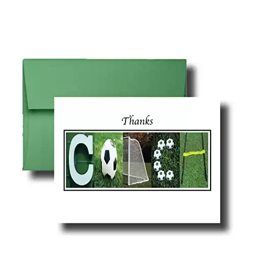 Personalized Soccer Coach Thank You Card, 5"x 7"
