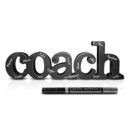 Wooden Coach Sign with Silver Pen for Team Autographs
