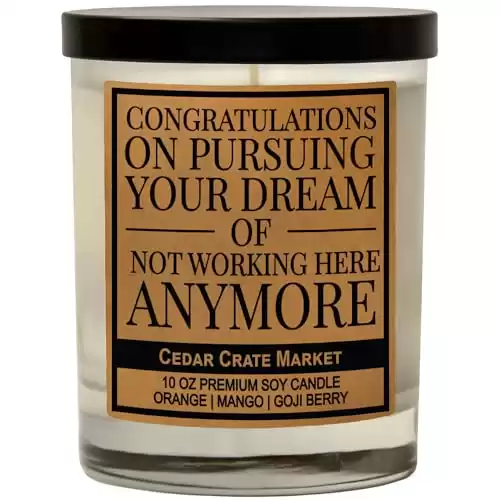 'Congrats on Pursuing Your Dream' Candle