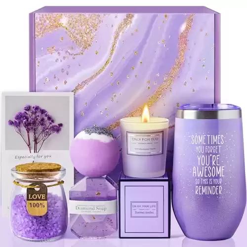 LE CADEAU Lavender Spa Gift Basket Set