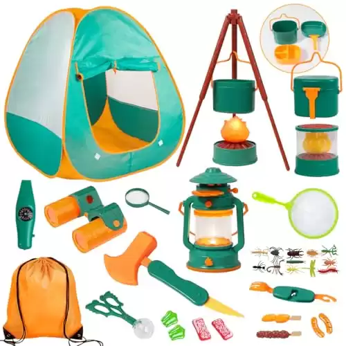 Meland Kids Camping Set with Tent, Campfire, and Camping Toys