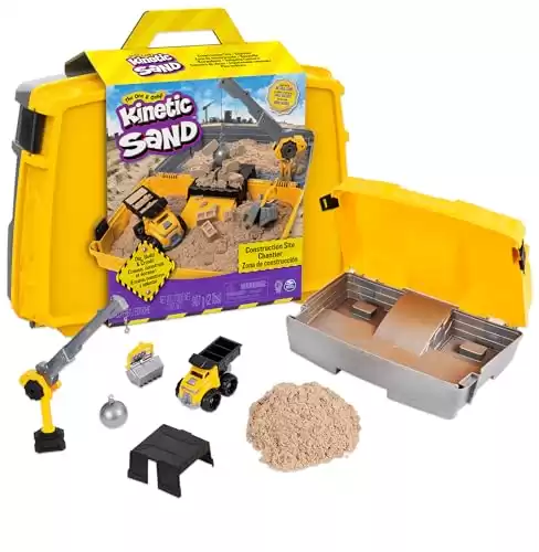 Construction Site Folding Sandbox with Toy Truck and Play Sand (2 lbs)