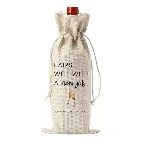 Funny New Job Wine Bag