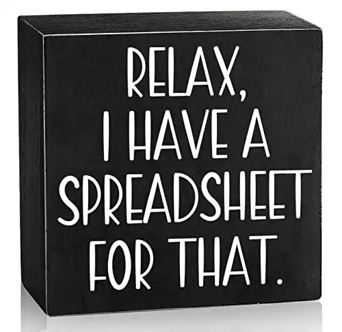 Funny Black Wooden Wall Art Sign, Office Desk Decor 6"x6"