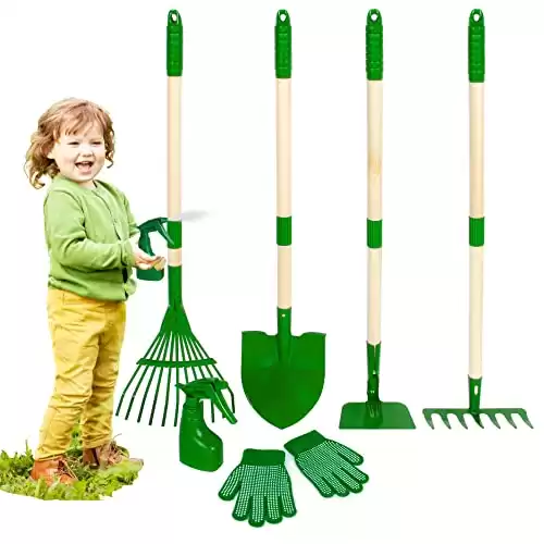 Kids' Gardening Tool Set, Shovel, Rake, Hoe, Rake, Gardening Gloves