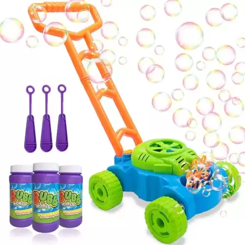 Toy Lawn Mower and Bubble-Maker